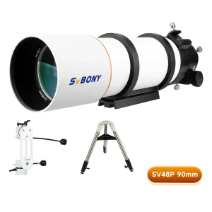 SVBONY SV48P de 90 mm com montagem SV225 e tripé SV225T