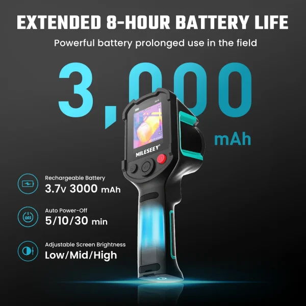 Bateria de 3000 mAh da câmera térmica Mileseey TR10