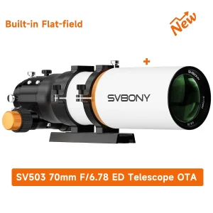 Telescópio refrator ED SVBONY SV503 de 70 mm com campo plano