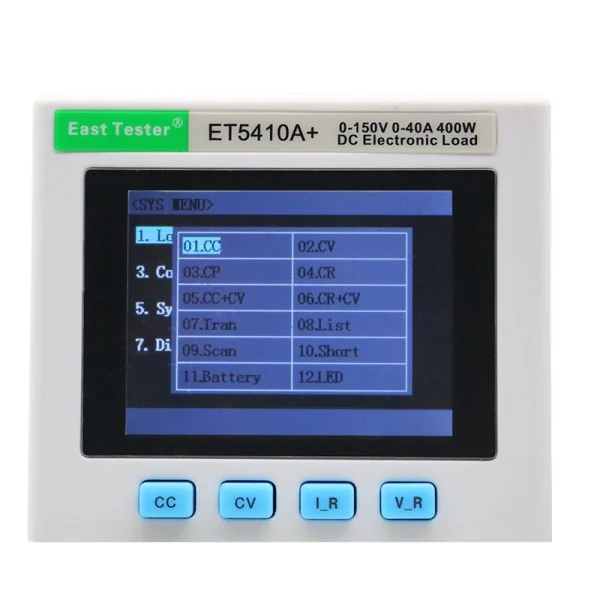 Painel frontal East Tester ET5410A+ 150 V 40 A 400 W