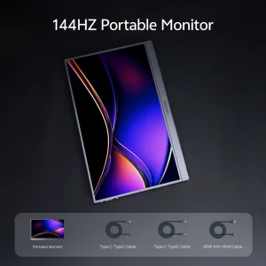 Monitor portátil ARZOPA Z1FC de 16,1 polegadas com os cabos