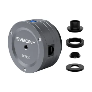 Câmera planetária SVBONY SC715C com adaptadores