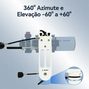 Giro de 360° em azimute e de -60° a +60° em altitude da SV225