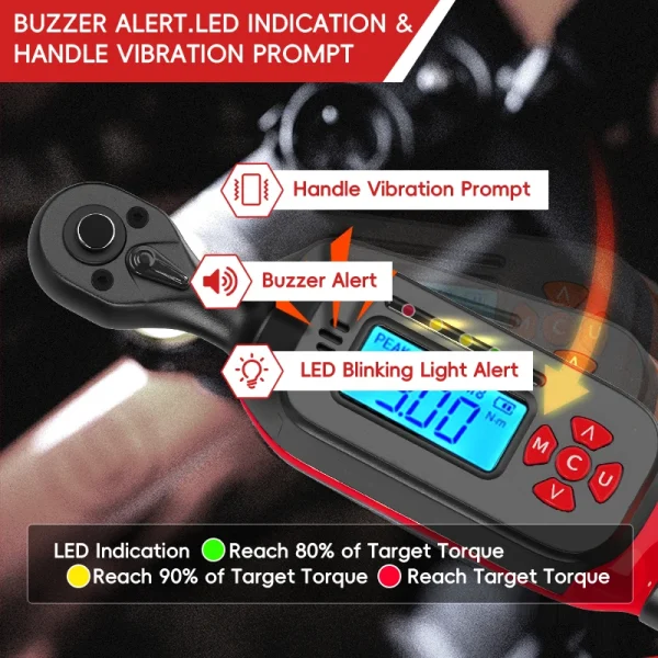 Aviso por LEDs, bipe e vibração no cabo do MoveCrab