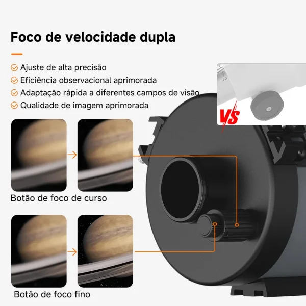 Focalizador de dupla velocidade do telescópio SVBONY MK127