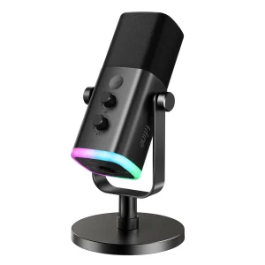 Microfone dinâmico FIFINE AmpliGame AM8 preto com RGB