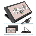 Mesa digitalizadora Huion Kamvas 13 (Gen 3) preta com suporte