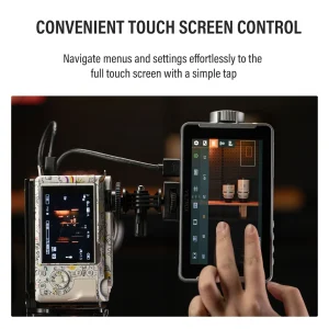 Controle pela tela sensível ao toque do DC-V1
