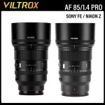 Lente Viltrox AF 85mm F1.4 PRO para Sony E e Nikon Z
