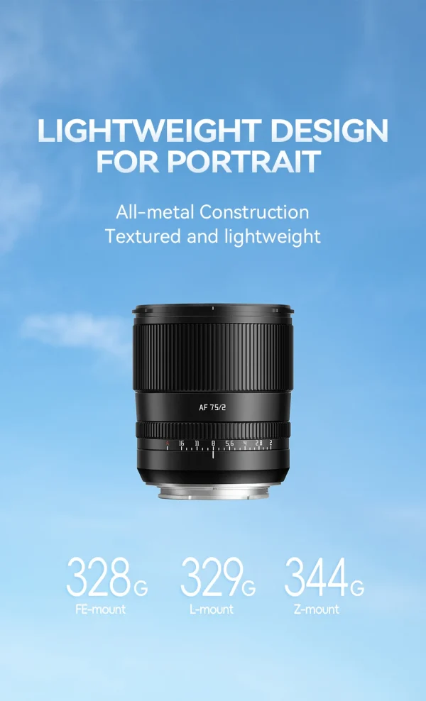 Lente leve de 75 mm para retrato