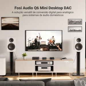 Fosi Audio Q6 em sistema de som de mesa