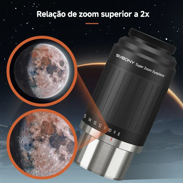 Relação de zoom da ocular SVBONY SV230