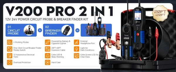 V200PRO dois em um: sonda de circuito e localizador de curto