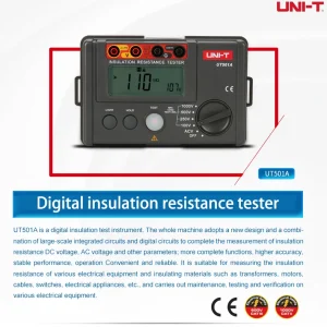 Testador digital de resistência de isolamento UNI-T UT501A