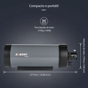 Tamanho compacto do telescópio SVBONY MK105