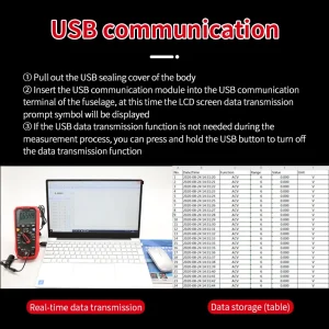 Leituras em tempo real e registro em tabela no computador