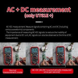 Medição AC+DC no UNI-T UT61E+