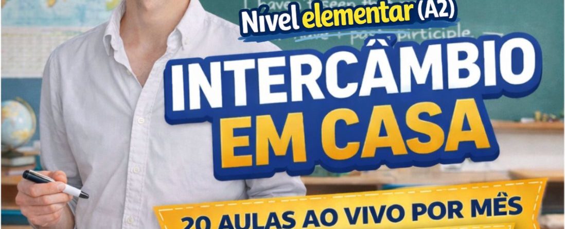 Intercâmbio em Casa — aulas de inglês ao vivo da IC English School