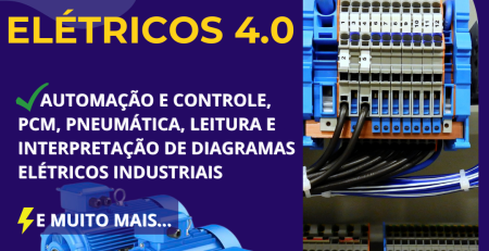 Curso online Comandos Elétricos 4.0: automação, PCM, pneumática e diagramas elétricos industriais