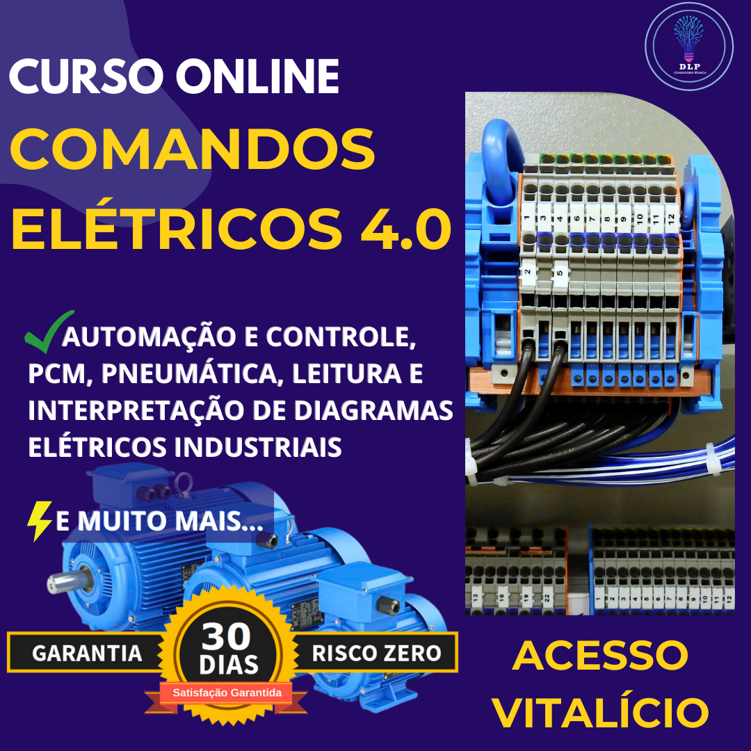 Curso online Comandos Elétricos 4.0: automação, PCM, pneumática e diagramas elétricos industriais