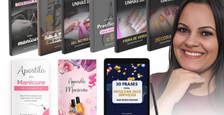 Opção VIP do curso de cutilagem da Escola Manicure, com apostilas de manicure e biossegurança