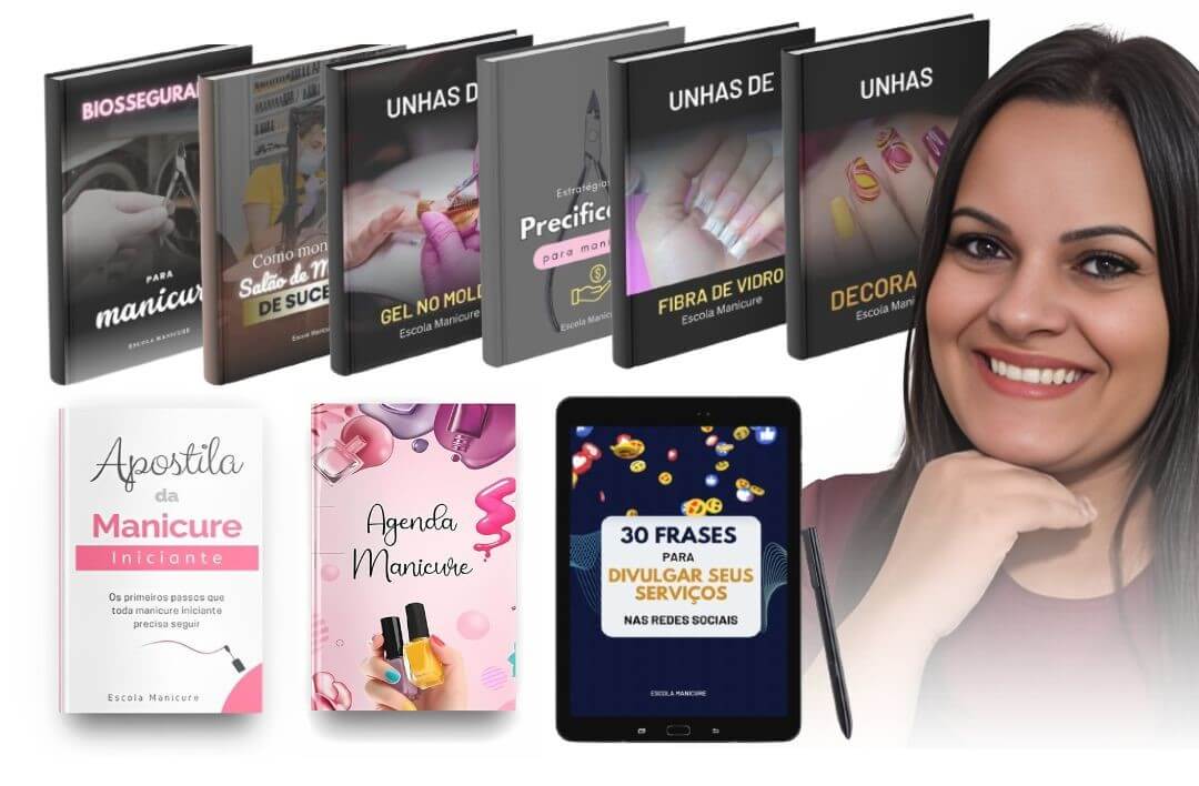 Opção VIP do curso de cutilagem da Escola Manicure, com apostilas de manicure e biossegurança