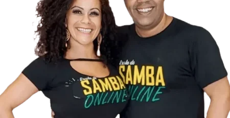 Professores Silvio Nogueira e Sandrinha, da Escola de Samba Online