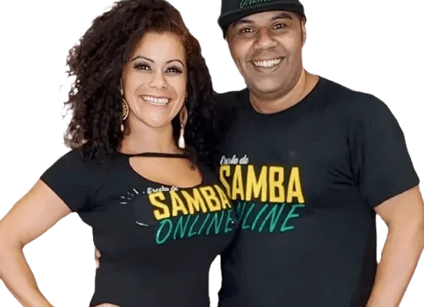 Professores Silvio Nogueira e Sandrinha, da Escola de Samba Online