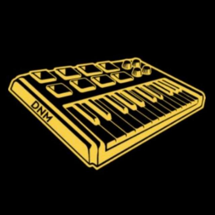 Ilustração de teclado controlador MIDI, logotipo do curso Dominando as Notas Musicais