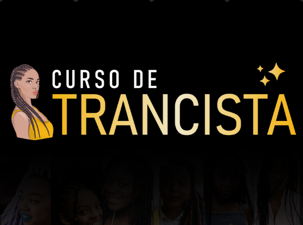 Capa do Curso de Trancista, com ilustração de mulher com tranças