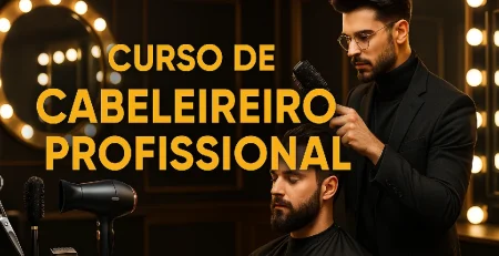 Cabeleireira escovando o cabelo de uma cliente, capa do curso Cabeleireiro Profissional