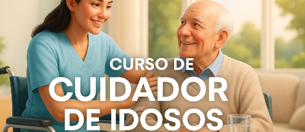 Cuidadora de mãos dadas com uma senhora idosa, para o comparativo de cursos de cuidador de idosos