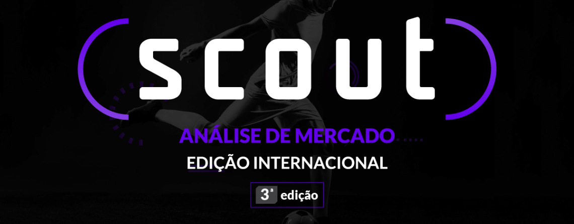 Jogador chutando a bola, arte do curso Scout – Análise de Mercado, da THE360