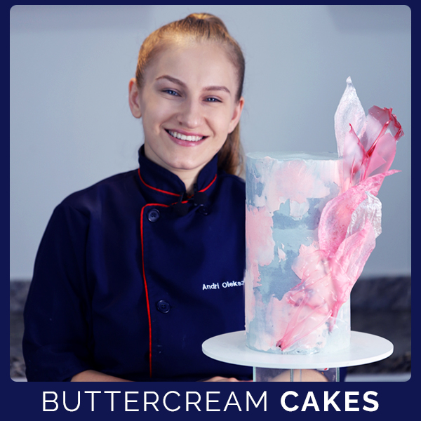 Bolo decorado em buttercream, para o comparativo de cursos de confeitaria online