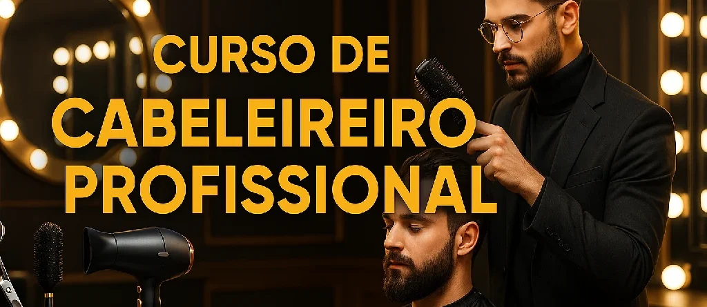 Profissional de beleza atendendo cliente, para o comparativo de cursos de barbeiro e cabeleireiro