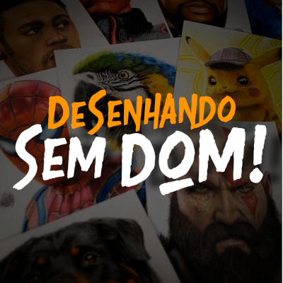 Desenho realista feito com lápis de cor, para o comparativo de cursos de desenho